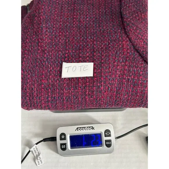 LOFT Blazer Womens Size 10 Burgundy Blue Wool Tweed Collarless Full Zip Jacket - Picture 12 of 12